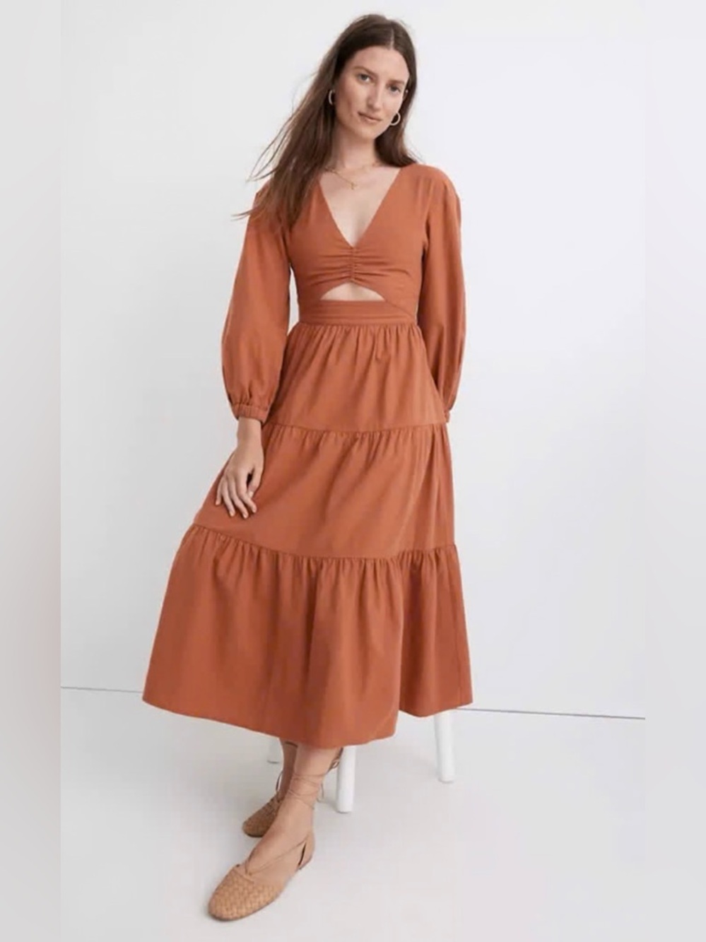 Madewell Crepe Cutout Midi Dress